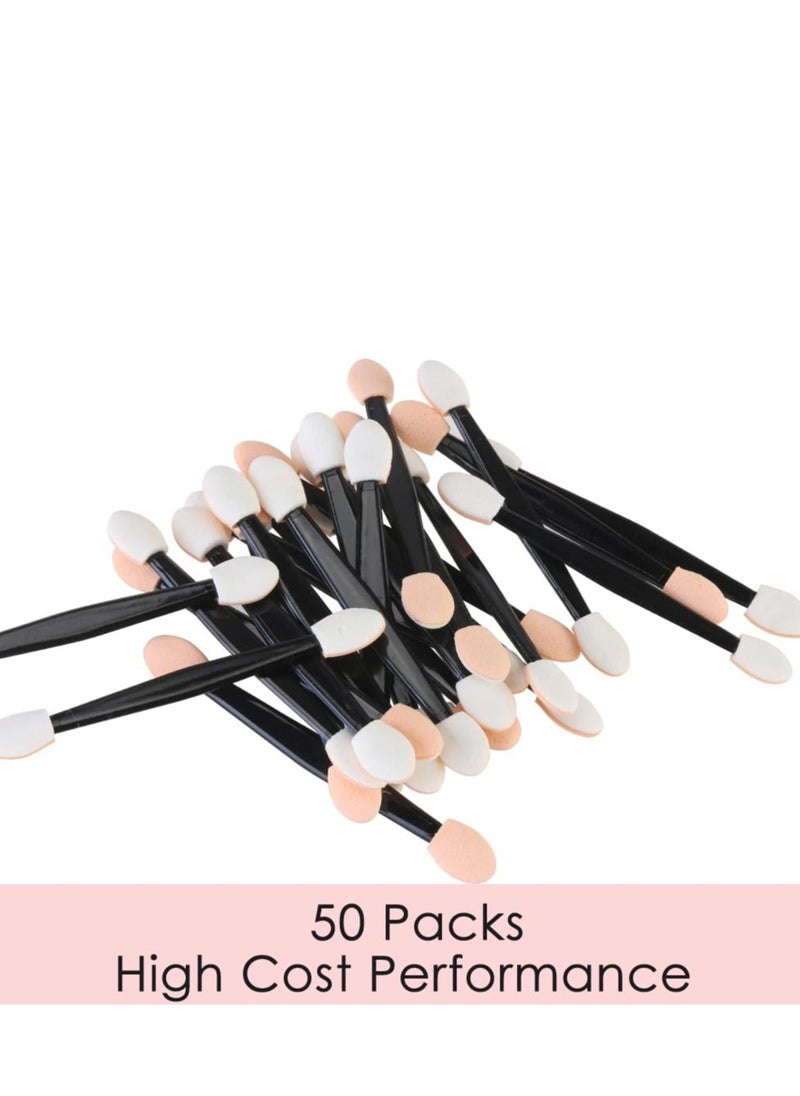 Viedouce - 50 pcs Disposable Dual Sides Eye Shadow Sponge Applicators with Container, Eyeshadow Brushes Makeup Applicator - Image 1