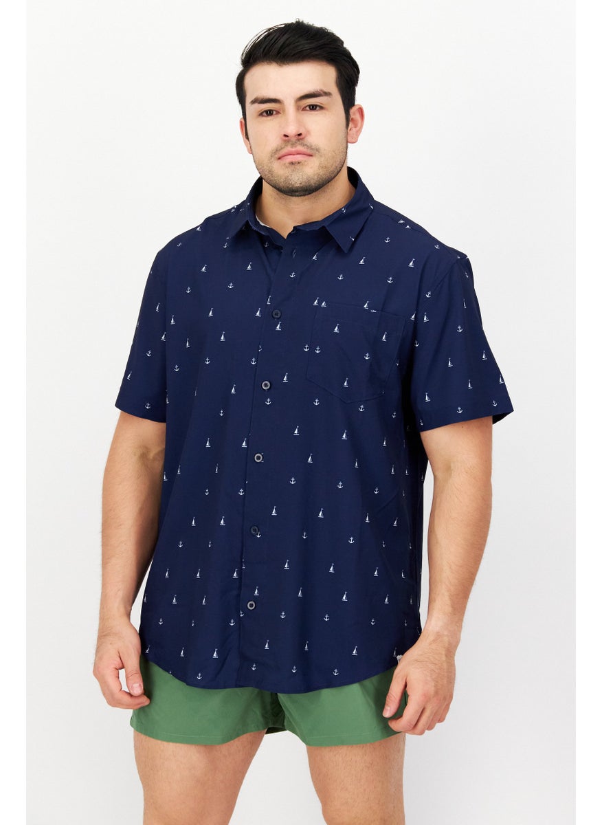 Beach Bros Men Printed Short Sleeves Beach Shirt, Multicolor  - Image 1