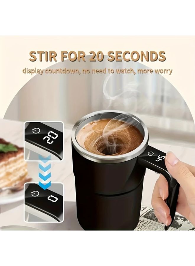 Black Self Stirring Mug With Temperature Display For Coffee Chocolate Protein Powder - Image 4