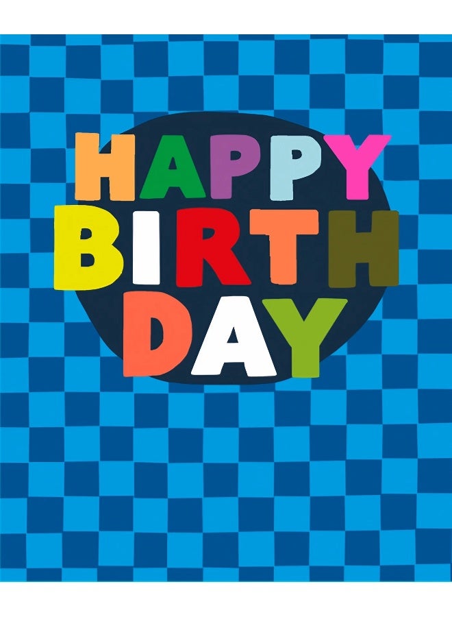 UK Greetings Blue Square Happy Birthday Card