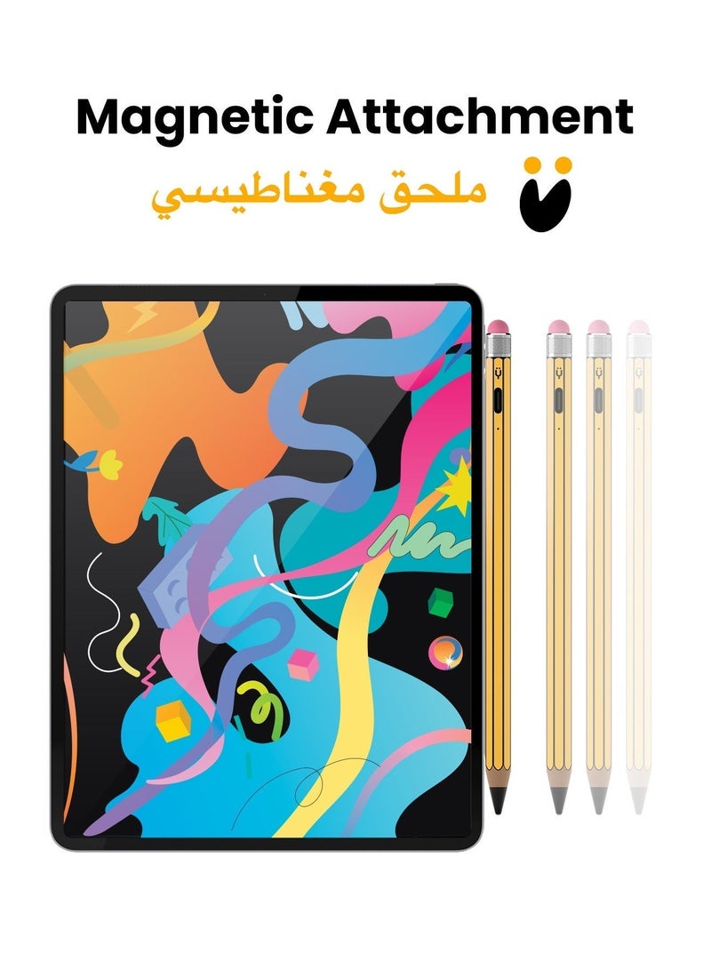 TinyMoose Active Digital Stylus Pen Pencil Pro Sketch iPad Pen with Fast USB-C Charging & Palm Rejection For Apple iPad 2018 and Later Zebra Yellow - Image 3