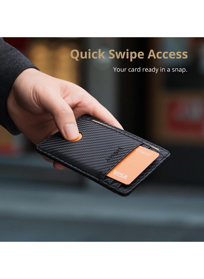 Buffway Slim Minimalist Front Pocket RFID Blocking Leather Wallets for Men and Women - Image 3