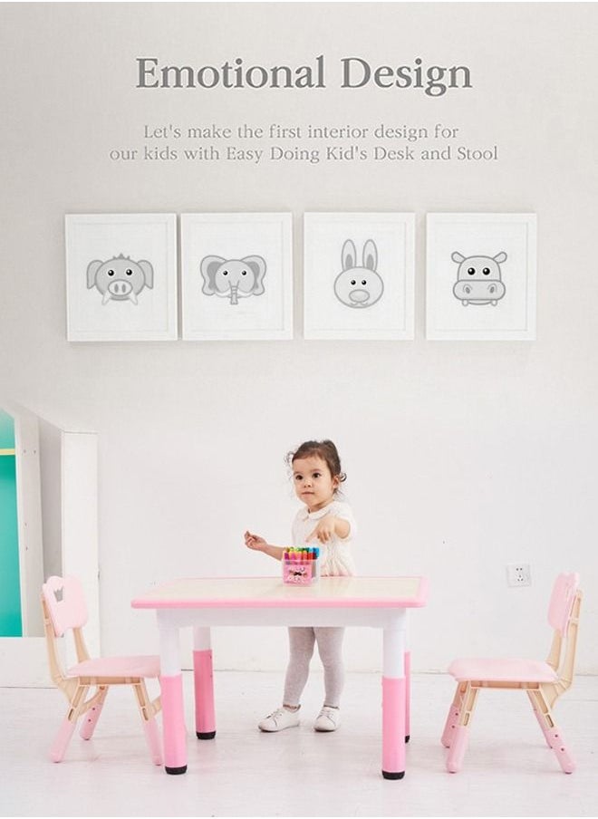 XIANGYU Nursery Furniture Daycare Center School Classroom Height Adjustable Rectangular Shape Study Table For Kids  - Image 3