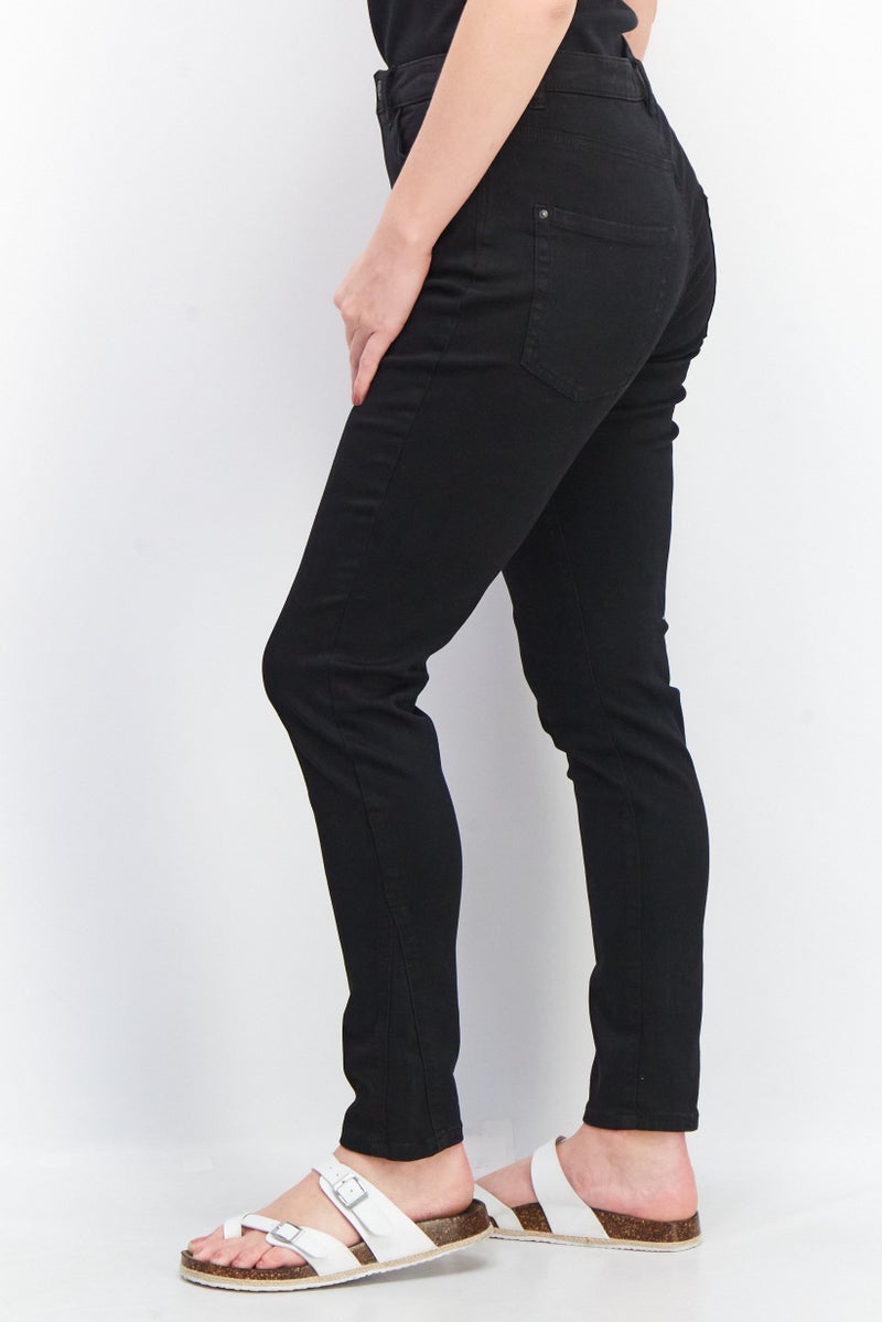 ESPRIT Women Skinny Fit Solid Stretchable Denim Jeans, Black - Image 4