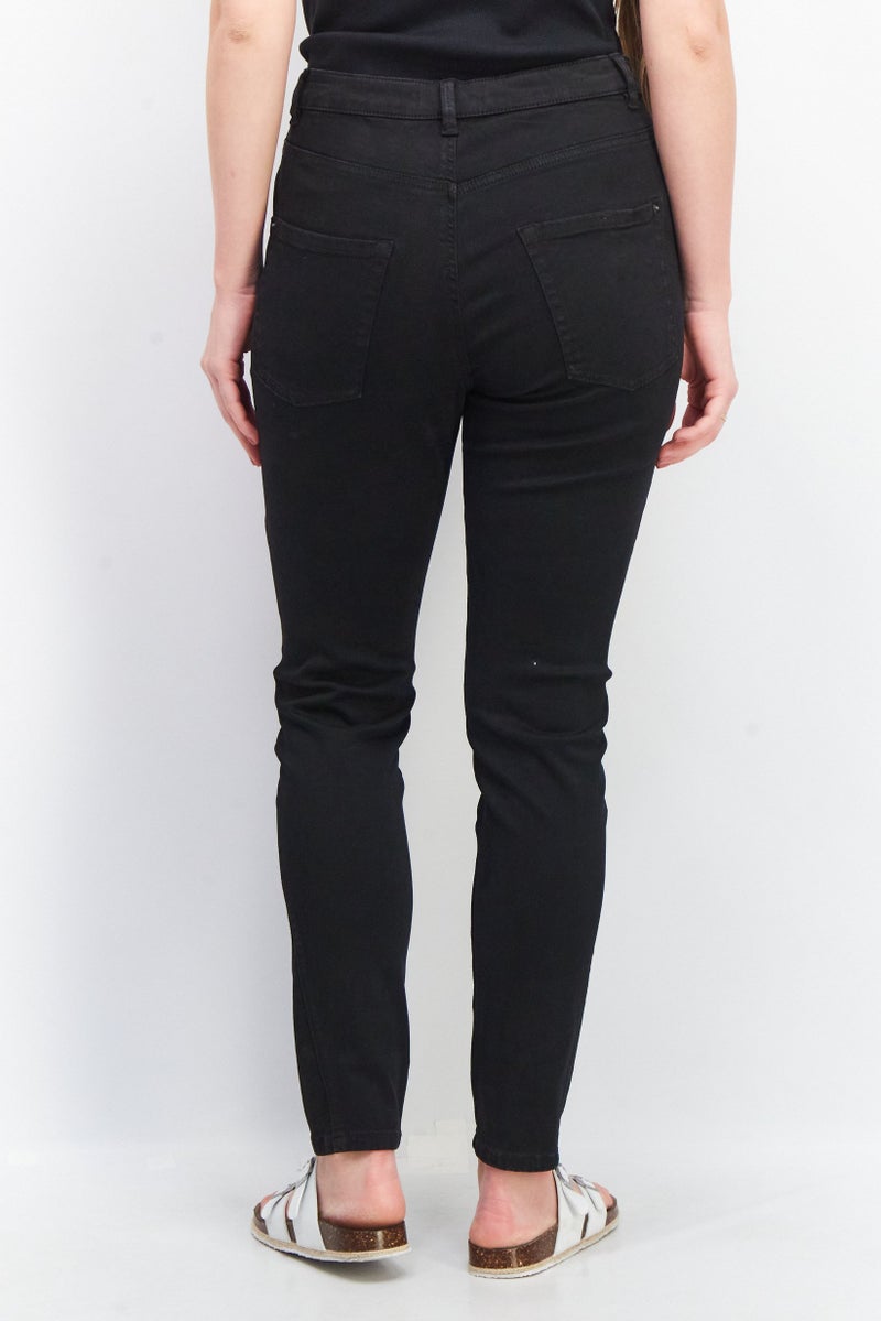 ESPRIT Women Skinny Fit Solid Stretchable Denim Jeans, Black - Image 2