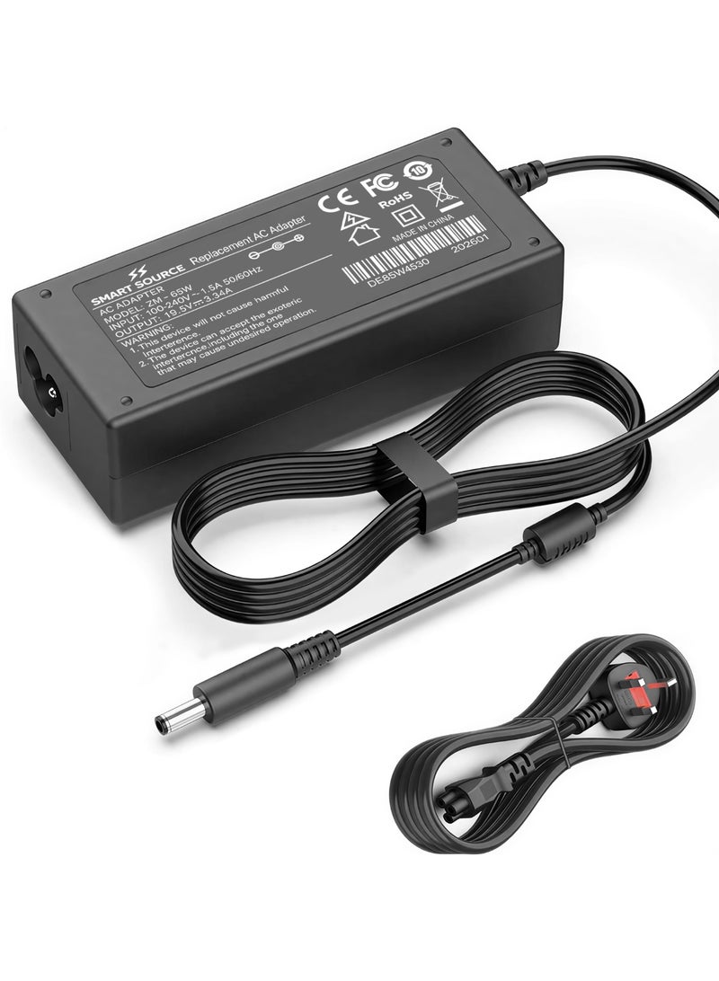 SMART SOURCE 65W Dell Laptop Charger Replacement Power Adapter for Inspiron 15 3505 3593 3583, Vostro 3500, Latitude 3520, 19.5V 3.34A, 4.5mm x 3.0mm Pin - Image 1