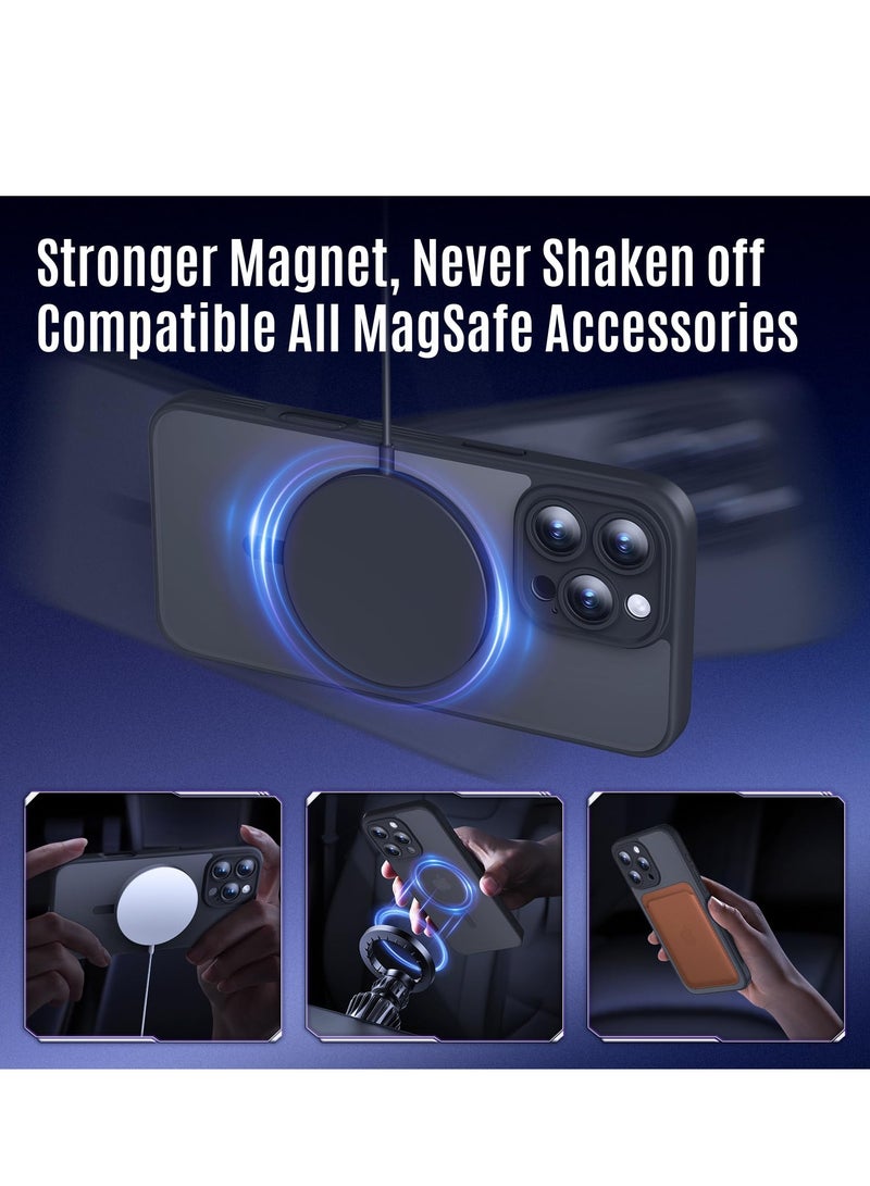 فوميمو ايفون 16 برو مع ماج سيف غطاء خلفي مغناطيسي ،【حماية عسكرية مضادة للصدمات】غطاء خلفي غير لامع شفاف، غطاء هاتف نحيف مع مغناطيس قوي لـ ابل 16 برو (2024) (أسود) - Image 2