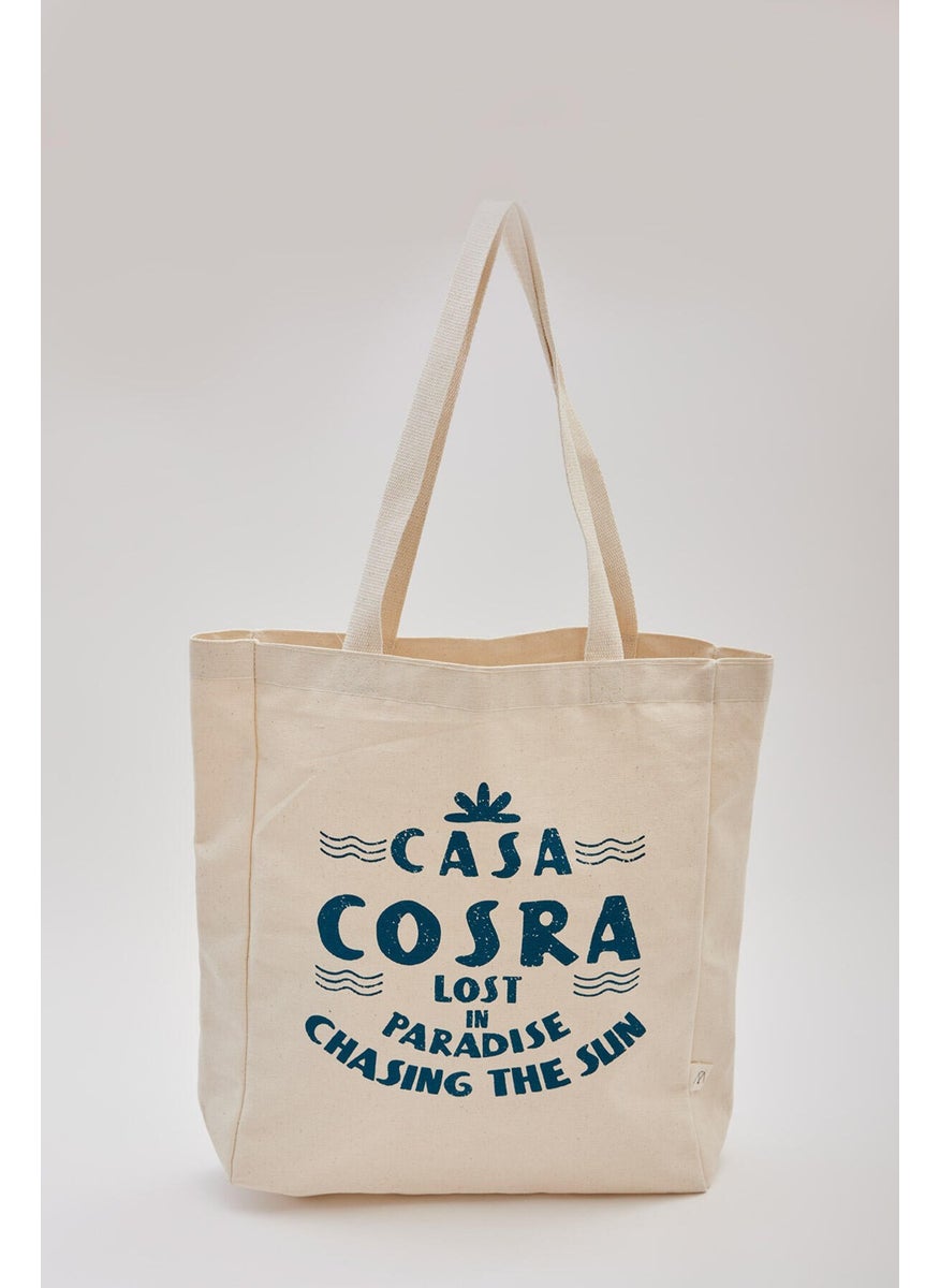 Manuka - Printed Gusseted Cloth Bag Casa-Petrol - Image 1