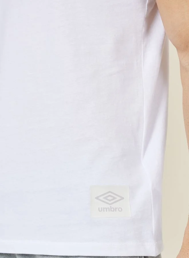 امبرو Logo Patch Detail Crew Neck T-Shirt with Short Sleeves