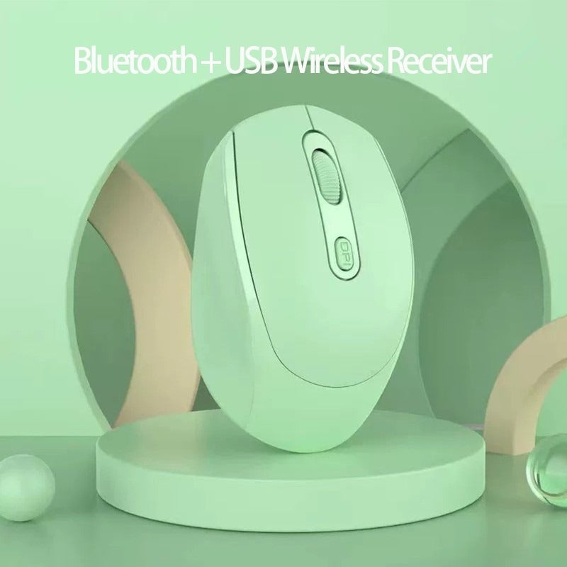 Dual Mode Rechargeable Bluetooth Wireless Mouse, Adjustable DPI Sensitivity, Silent Click Buttons, Lightweight Compact Portable, Type-C Fast Charging, 5 Colors Available, Compatible with Tablet Laptop Phone Desktop Windows iOS Android - Image 1