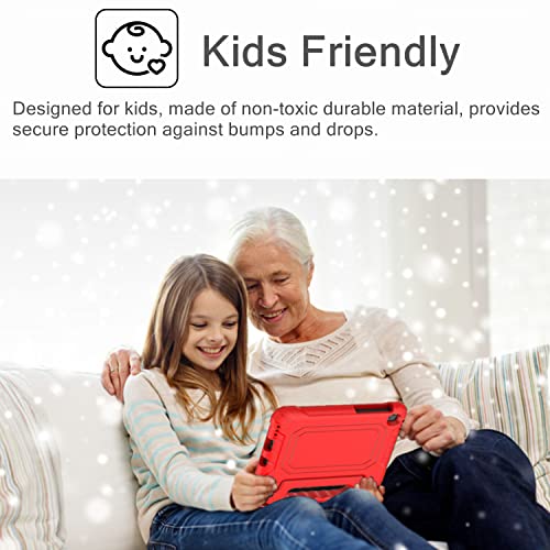 MAISON Kids Case for Samsung Galaxy Tab A9 8.7-inch 2023 SM-X110/X115/X117 & Galaxy Tab A7 Lite 8.7-inch 2021 T220/T225/T227 Shockproof, Built-in Screen Protector Stand Tablet Cover (Red) - Image 4