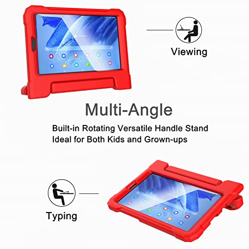 MAISON Kids Case for Samsung Galaxy Tab A9 8.7-inch 2023 SM-X110/X115/X117 & Galaxy Tab A7 Lite 8.7-inch 2021 T220/T225/T227 Shockproof, Built-in Screen Protector Stand Tablet Cover (Red) - Image 2