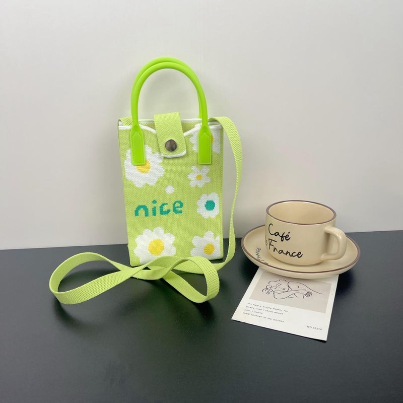 Ins Mobile Phone Bag Flower Knitted Bag Niche Versatile Shoulder Crossbody Bag Trendyy Tote Bag Flower Woven - Image 1