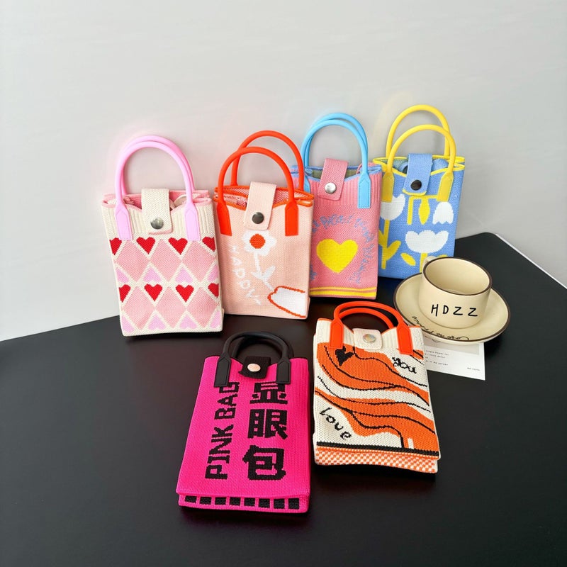 Ins Mobile Phone Bag Flower Knitted Bag Niche Versatile Shoulder Crossbody Bag Trendyy Tote Bag Flower Woven - Image 2