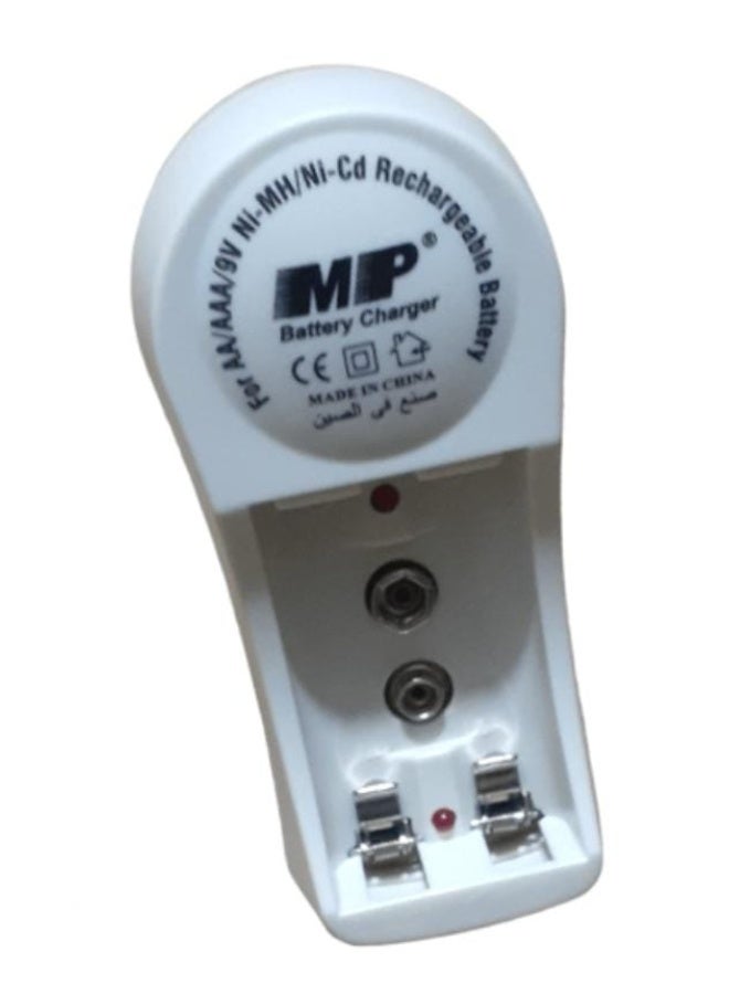 أم بي شاحن بطارية MP-704 وشاحن طاقة يناسب بطاريات AA/AAA/9V