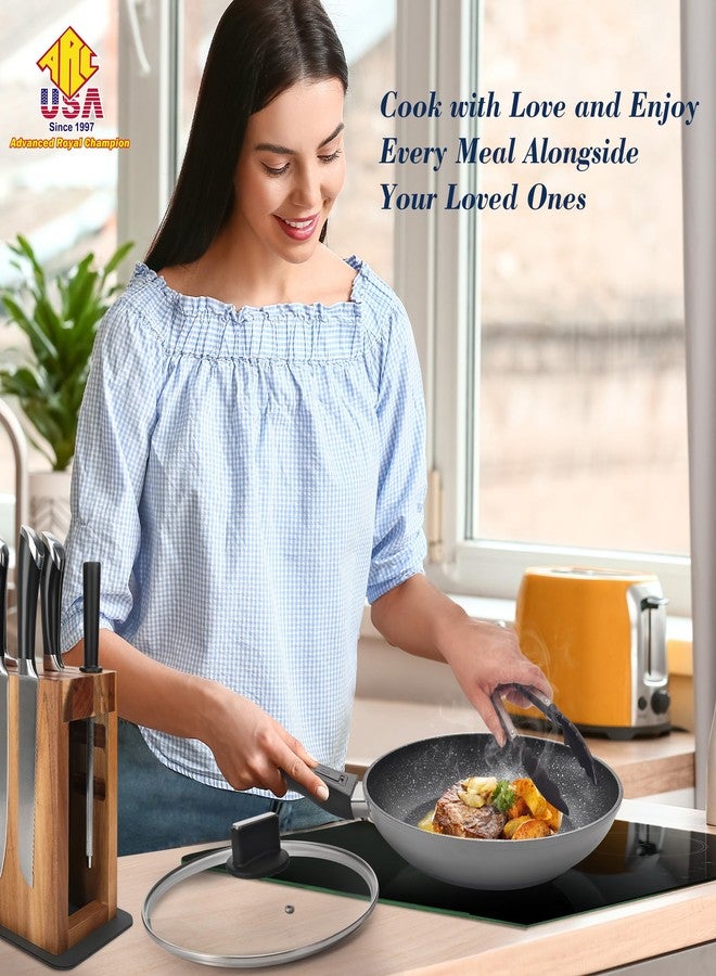 ARC Advanced Royal Champion مقلاة ARC غير لاصقة بمقبض قابل للإزالة، مقلاة مقاس 10 بوصات مع غطاء، مقلاة بيض غير لاصقة، آمنة للاستخدام في الفرن وغسالة الصحون، خالية من حمض البيرفلوروكتانويك (PFOA)، مقلاة طهي مناسبة لمواقد الحث الحراري - Image 4