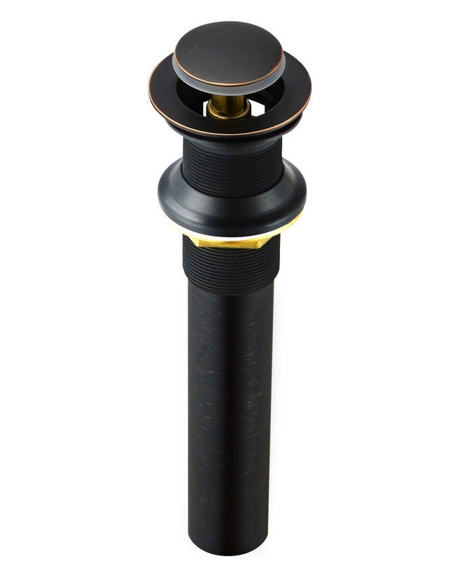 POP UP DRAIN STOPPER FOR BATHROOM FAUCET VANITY OR VESSEL SINK BATHROOM DRAIN ASSEMBLY NO OVERFLOW OIL RUBBED BRONZE