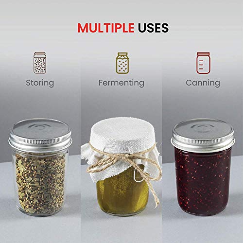 ZEPOLI - 500 ml Ball Regular Mouth Mason Jars Travel Glass Drinking Spiral Jars with Airtight lids & Bands Juicing/Smoothies/Kombucha, DIY, Safe For canning, Pickling, Storage (4 PACK) - Image 3