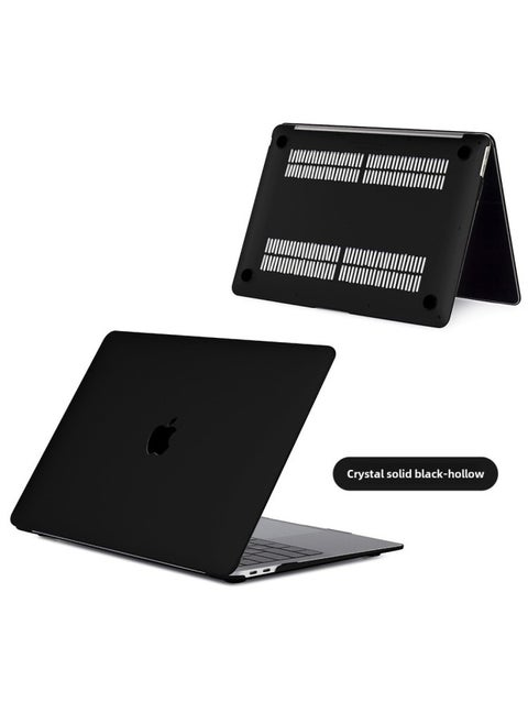 Protective Case For Macbookpro Air1314 Computer Frosted Crystal Shell Digital Computer/macbook Protective Cover-Color:(Hollow) Crystal Black-Applicable Model:M2 M3 2022 Air13（A2681/A3113）