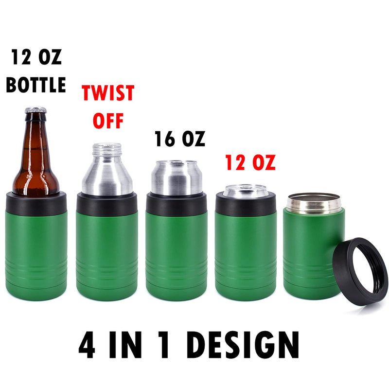 Clear Water Home Goo Clear Water Home Goods - 12 oz Stainless Steel Double Wall Vacuum Insulated Can or Bottle Beverage Cooler - Powder Coated Green - 6 Pack - Image 3