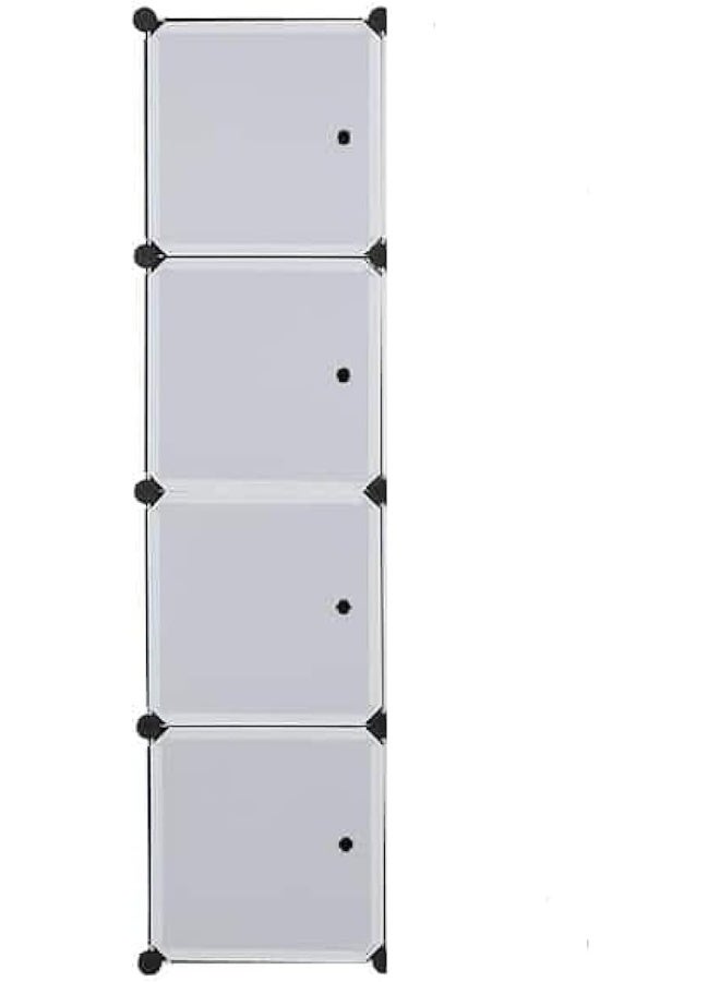 Generic SUPAAR Cube Storage Organizer Cabinet Closet Storage Shelves Plastic Storage Shelving for Bedroom, Living Room, Office (4 cube white)  - Image 1