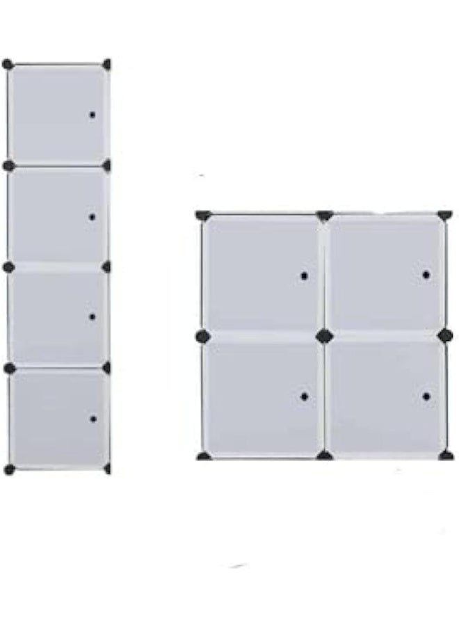 Generic SUPAAR Cube Storage Organizer Cabinet Closet Storage Shelves Plastic Storage Shelving for Bedroom, Living Room, Office (4 cube white)  - Image 2