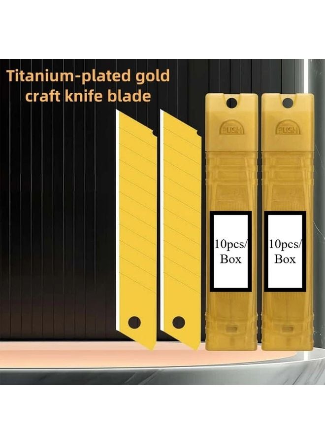 Yellow Heavy Duty Utility Knife 30pcs Breakable Off Blades For Cardboard Plastic - Image 3