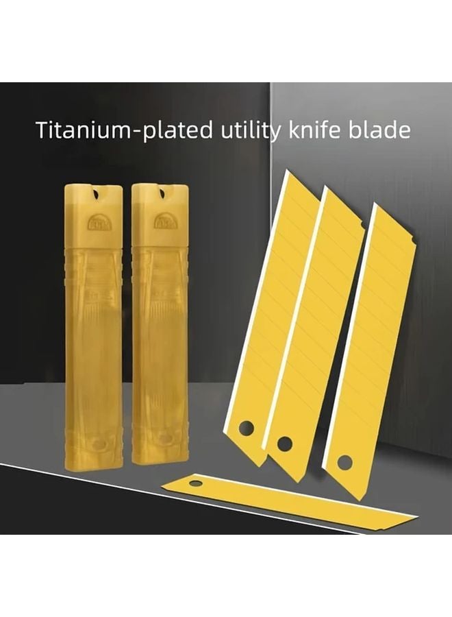 Yellow Heavy Duty Utility Knife 30pcs Breakable Off Blades For Cardboard Plastic - Image 2
