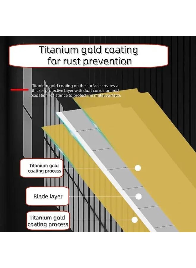 Yellow Heavy Duty Utility Knife 30pcs Breakable Off Blades For Cardboard Plastic - Image 4