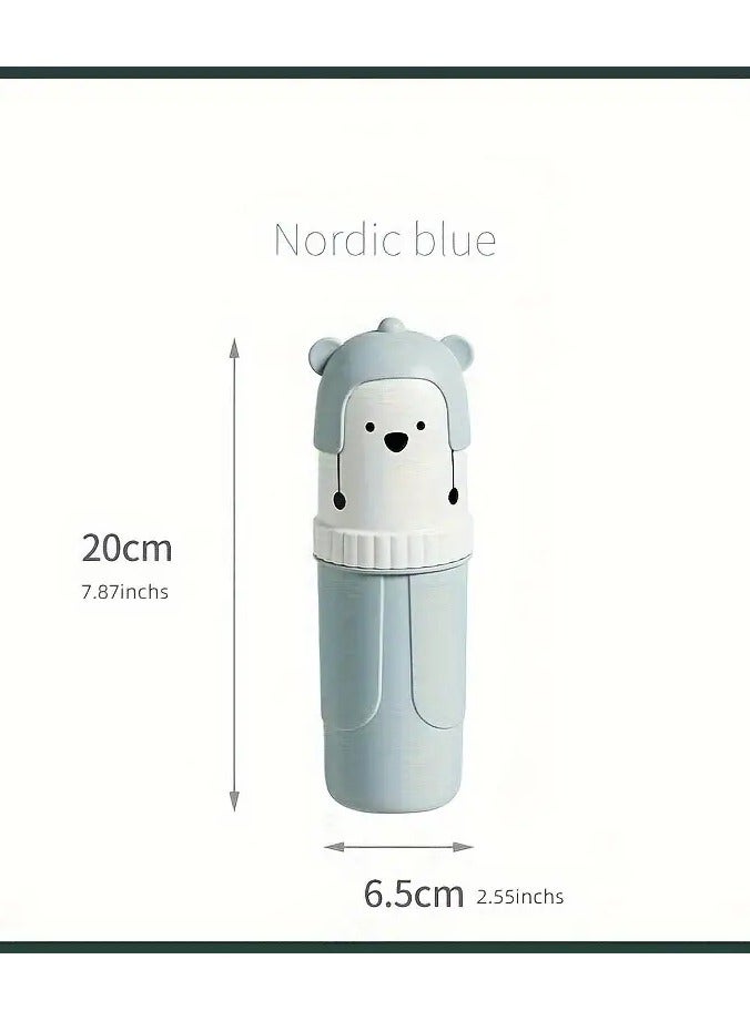 Goolsky Bear-Themed Toothbrush Travel Container Set - Leak-Proof, Dustproof, Toothpaste and Brush Holder with Integrated Rinsing Cup - Portable, Large Capacity, Unscented Bathroom Essentials for Travel and Home - Image 5