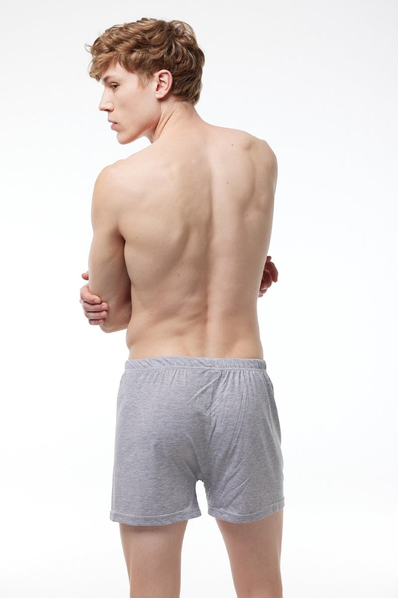 Malabadi Men's Gray 5 Piece Wide Pattern Large Size 100% Cotton Boxer MB2400  - Image 3