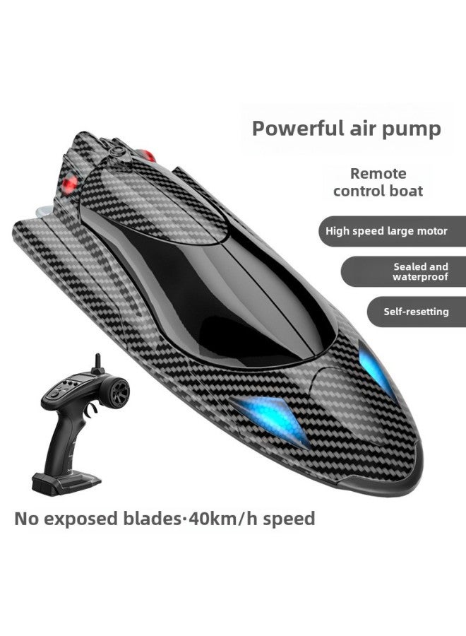 FY011 نموذج قارب للتحكم عن بعد، قارب سريع للمياه، قارب سباق عالي السرعة، مبرد بالماء، لعبة دوامة للتحكم عن بعد، اللون: FY011، قارب تحكم عن بعد مزدوج من ألياف الكربون (مع ضوء + إعادة ضبط الحجم + مضخة توربينية مزدوجة) - المواصفات: حزمة أربع طاقة (ثلاث بطاريات احتياطية) - Image 1
