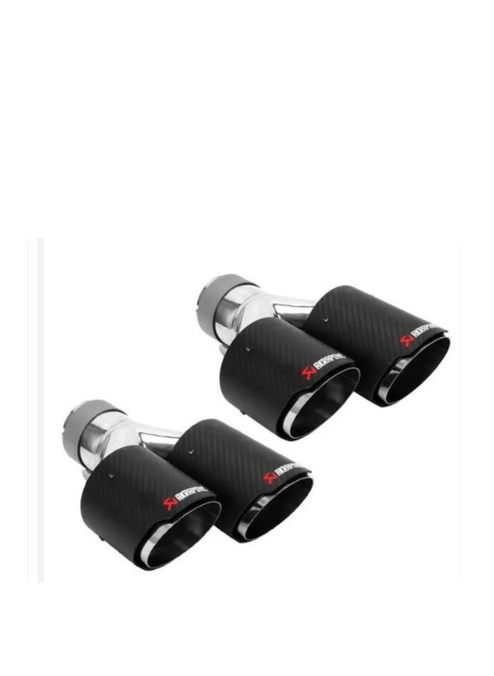 Generic Dual-coupled car exhaust, black nickel, model 8001-BK, 2.5-inch  - Image 2