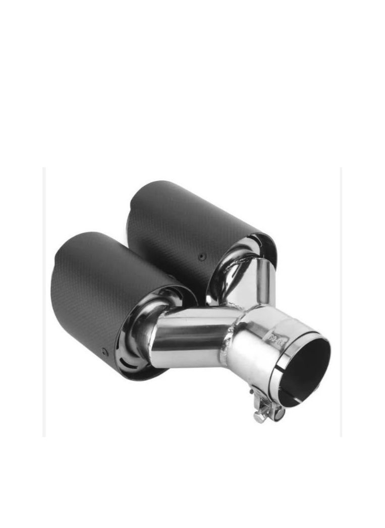 Generic Dual-coupled car exhaust, black nickel, model 8001-BK, 2.5-inch  - Image 3