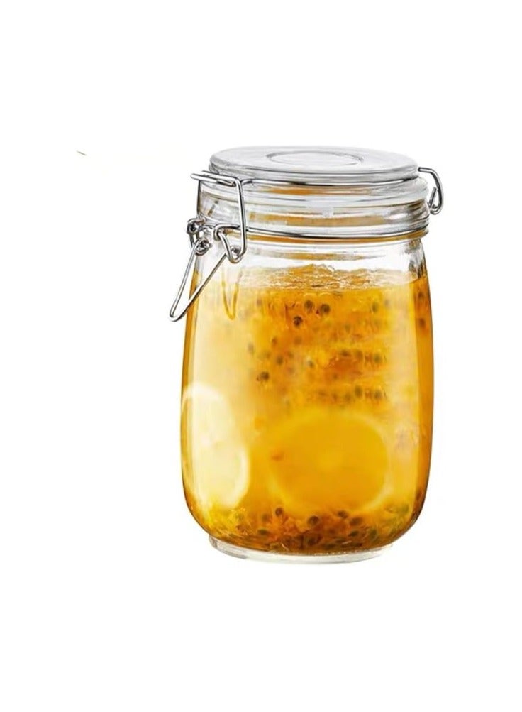 lass Jars with Airtight Lids and Leakproof Rubber Gasket, Wide Mouth Mason Jars with Hinged Lids for Kitchen Canisters, Glass Storage Containers - Image 2