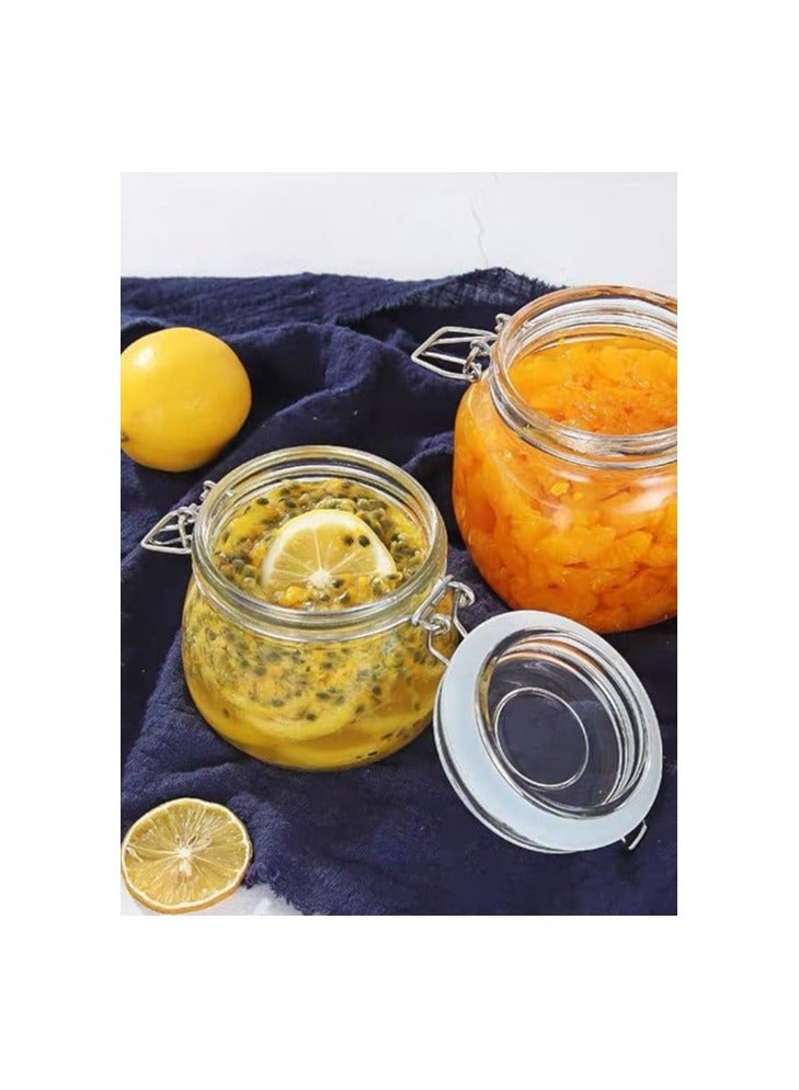 lass Jars with Airtight Lids and Leakproof Rubber Gasket, Wide Mouth Mason Jars with Hinged Lids for Kitchen Canisters, Glass Storage Containers - Image 3