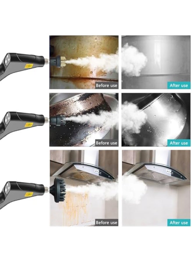 منظف بخاري للمنزل - خزان مياه سعة 1600 مل، بخار محمول يسخن في 15 ثانية للتنظيف، 6 مستويات قابلة للتعديل، 2500 واط، 45 رطل لكل بوصة مربعة، بخار بدرجة حرارة 250 درجة فهرنهايت، منظف بخاري محمول باليد لتنظيف السيارات، الشحوم، البلاط، الجص - Image 3