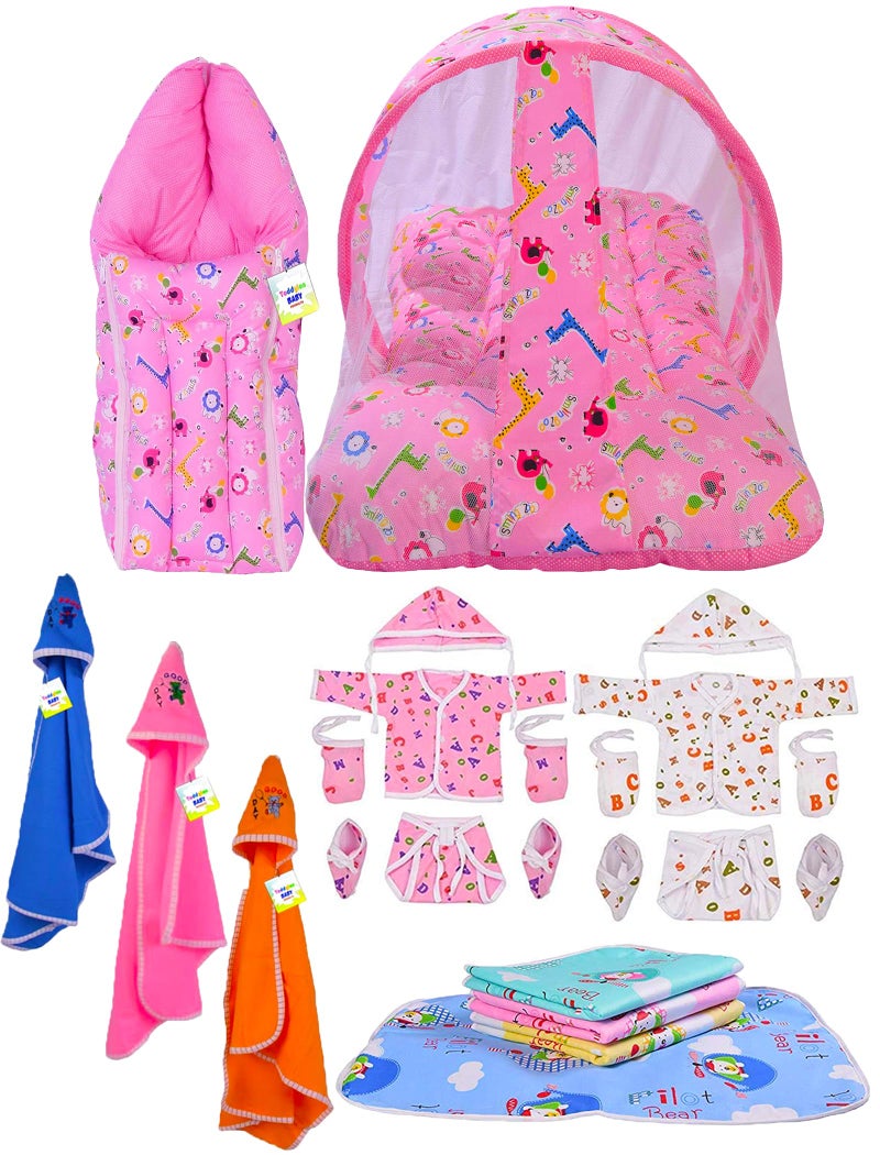 Toddylon Newborn Baby Essentials Kit Combo Set | 19 in 1 Combo Pack | Infant Set 0–6 Months | Hospital Bag Kit | Baby Clothes, Bedding & Accessories | Gift Set (Multicolor) - Image 1