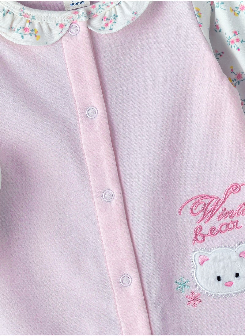 Tiny Hug Baby Girls' Cotton Knit Sleepsuit  - Image 3