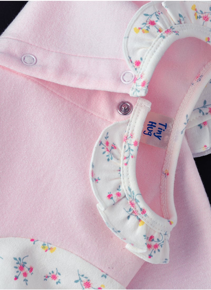 Tiny Hug Baby Girls' Cotton Knit Sleepsuit  - Image 4