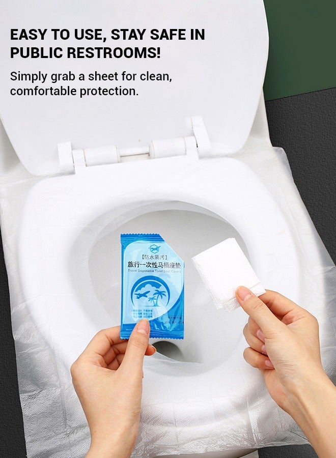 Disposable Full-Coverage Waterproof Toilet Seat Covers For Travel And Postpartum Use - Pack of 50 - Image 3