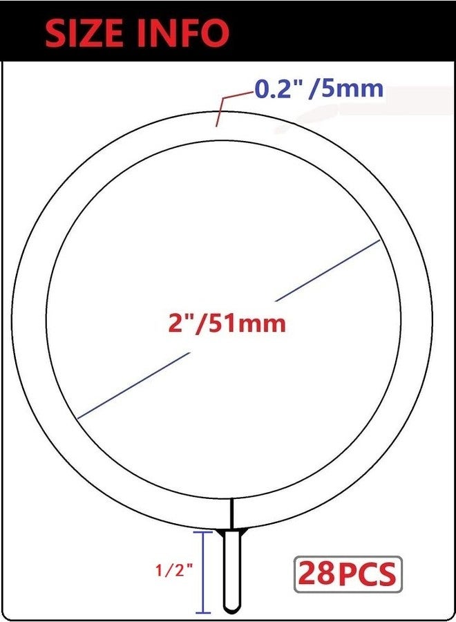 N.C Curtain Ring Metal 28-Pcs 2.0 inch Inner Diameter with Eyelets fit up 1.5 inch Rod (Gold,28) - Image 3