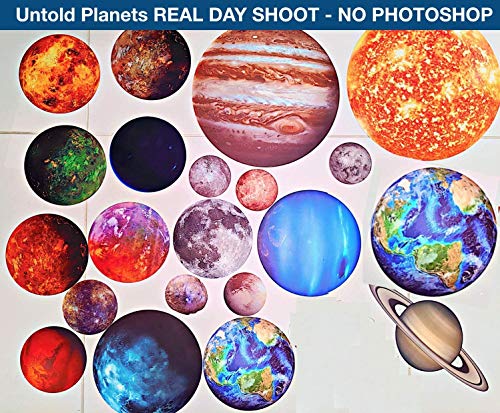 UNTOLD PLANETS 195+PCS Glow in The Dark Planets for Ceiling Decorations, Star Stickers Sun, Moon Pluto Wall Stickers for Kids, Boys Room Decor, Wall Decals Christmas Gift - Image 4
