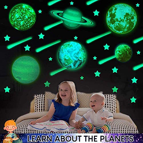 UNTOLD PLANETS 195+PCS Glow in The Dark Planets for Ceiling Decorations, Star Stickers Sun, Moon Pluto Wall Stickers for Kids, Boys Room Decor, Wall Decals Christmas Gift - Image 3