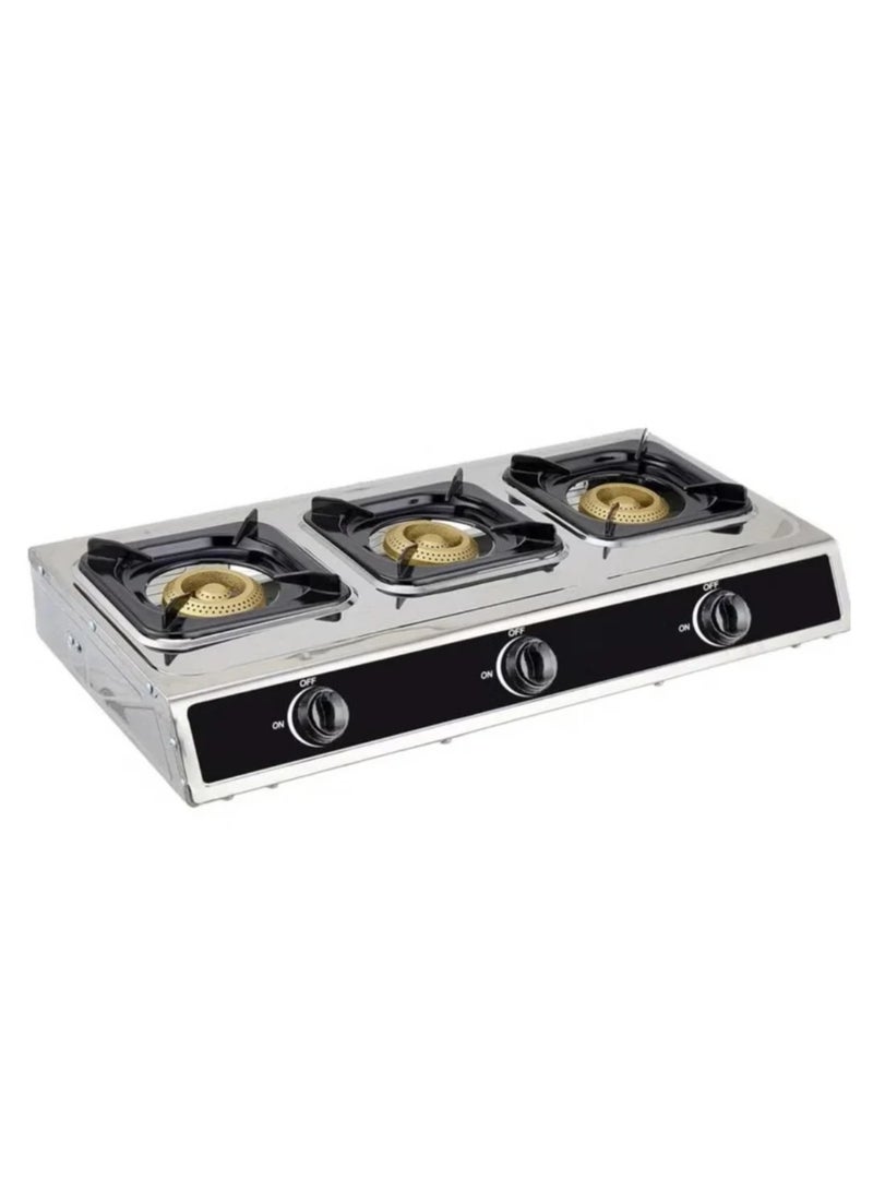 Dinex Three-burner gas hob with self-ignition, stainless steel surface - Image 1