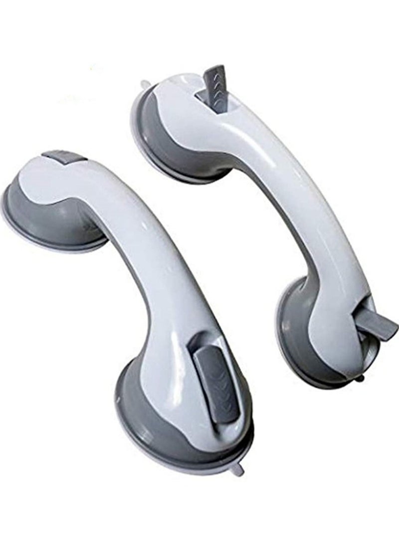 SYOSI Bathroom Grab Bar, 2 Pcs Bath Support with Free Shower Sponge, Powerful Suction, Free Installation, Balance Handrail Boosts Tub Safety - Image 1