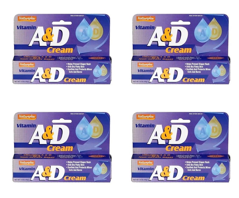 Natureplex مرهم فيتامين A&D لعلاج طفح الحفاضات وتهيج الجلد، 4 قطع - Image 1