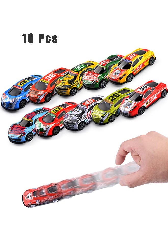 General 10Pcs Metal Pull Back Racing Car Toy Die Cast Race Car Vehicles Playsets, Friction Powered Toddler Boy Car Toys 6.9cm  - Image 1
