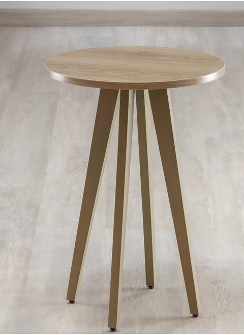طاولة جانبية مستديرة من خشب MDF باللون البيج 42L x 65H x 42W.