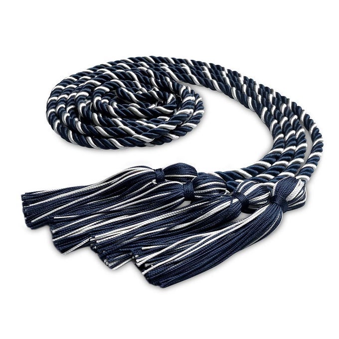 DOUBLE HONOR CORD TWOCOLOR NAVY BLUEWHITE